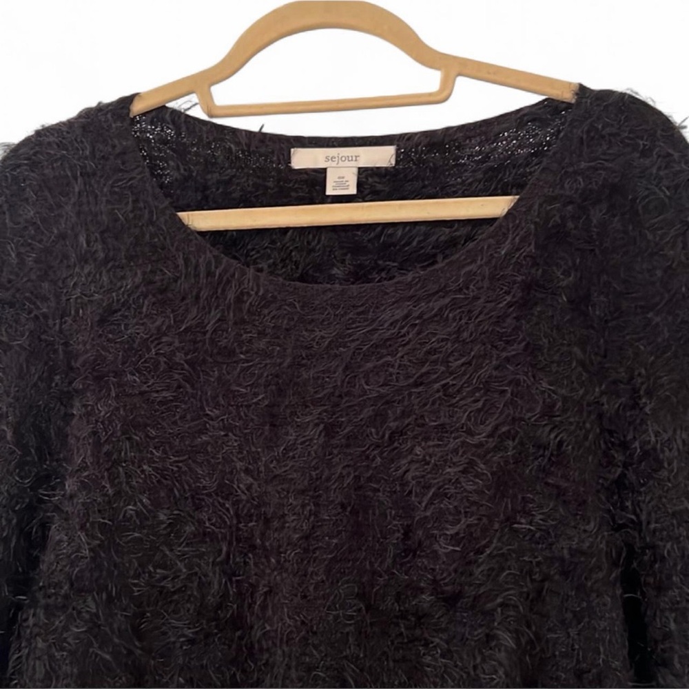 Sejour Eyelash Knit Sweater Tunic Black 0X - Picture 4 of 8